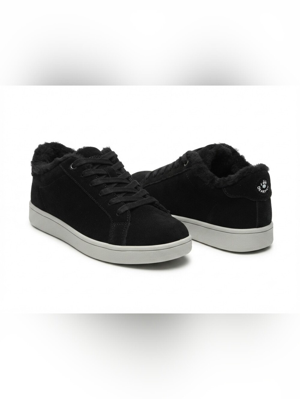 NIB Bearpaw Natasha Black Suede Sherpa Lined Sneakers Women's Size 7